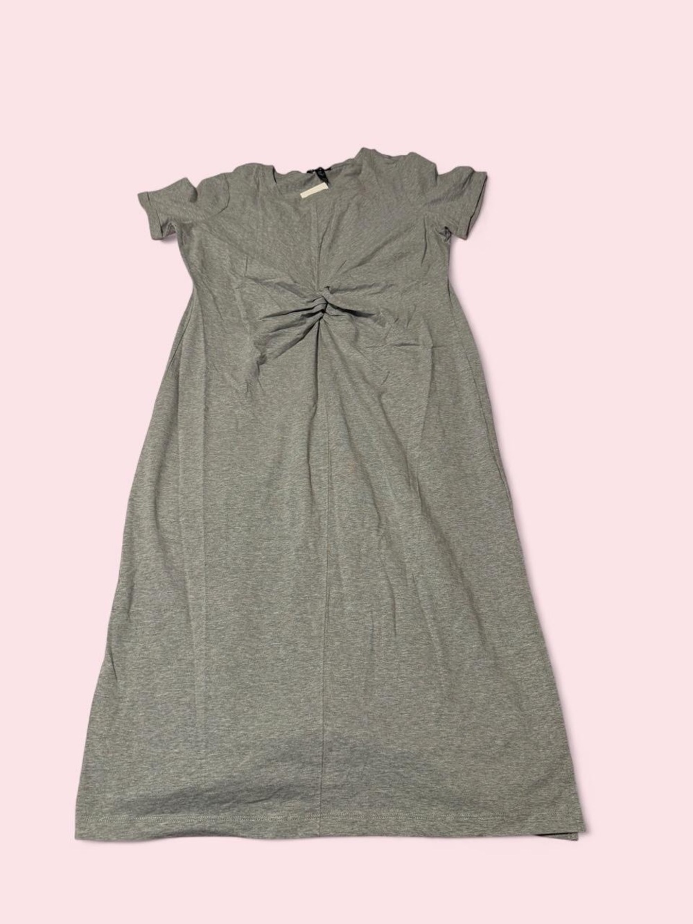 Tribal Women's Heather Grey Knot-Front Midi Dress NWT